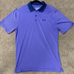 Under Armour Men's Striped Purple/Navy Polo
